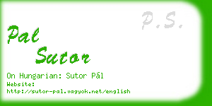 pal sutor business card